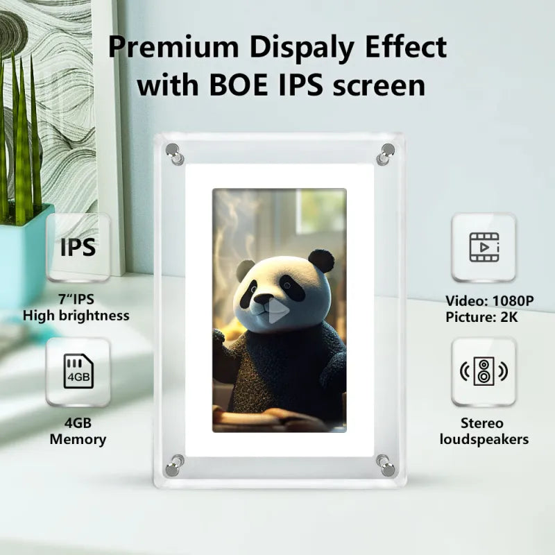 7 Inch 4GB IPS Screen Video Acrylic Digital Photo Frame