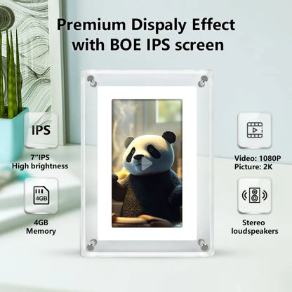 7 Inch 4GB IPS Screen Video Acrylic Digital Photo Frame